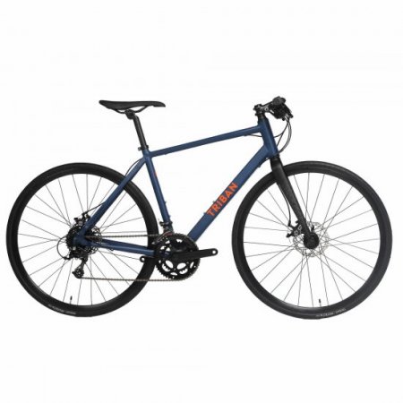 Decathlon Triban RC120, Aluminum Road Bike, Flat Bar, 700c, Medium, Blue