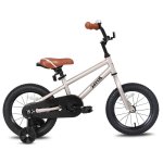 JOYSTAR Unisex Bike with 12" Training Wheels for 2-4 Years Kids,Silver