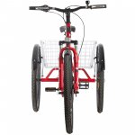 Adult Mountain Tricycle, 3 Wheel Bikes for Seniors Adult Bikes 26 Inch Cruise Bicycles, Three-Wheeled Bicycles with Shopping Basket Exercise Men's Women's Men Tricycles, red
