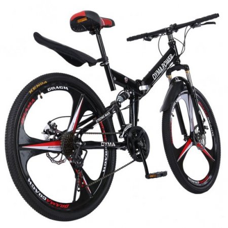 Sunyuan Folding Mountain 26 In. Carbon Steel Shimanos 21 Speed Bicycle, Gift for Adult, Men and Women