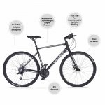 Vilano Diverse 3.0 Performance Hybrid Road Bicycle, 24 Speed Disc Brakes