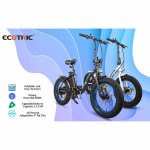 Ecotric 20 In. Powerful 500 W Folding Electric Bicycle Fat Tire Alloy Frame 36 V/12.5 AH Lithium Battery with Rear Motor LED Display