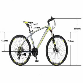 Piscis Adults 26" Mountain Bike, 24 Speed Suspension Hybrid Bicycle with Dual Disc Brake,Aluminum Frame City Bikes for Men and Women