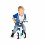 Chillafish Quadie 4-wheel grow-with-me ride-on with adjustable seat height, for boys and girls 1-3 year, silent non-marking wheels, blue