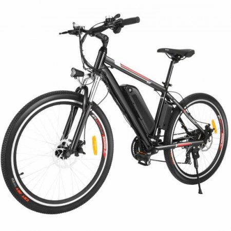 Ayner 26 In. Electric Bike Adult E-Bike, 500W Brushless Motor, 36V/12.5Ah Removable Lithium-Ion Battery Fast Charge, Electric Mountain Bicycle with Dual Disc Brakes, 21 Speed Gears Black