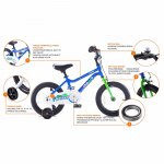 RoyalBaby Chipmunk 18 inch MK Sports Kids Bike Summer Blue With Training Wheels and Kickstand