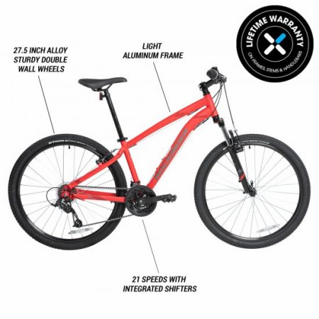 Decathlon Rockrider ST100 Mountain Bike, 27.5", Red, Medium