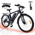ZNH Electric Bike, Electric Mountain Bike 26 In. 350W Commuter Bicycle, Adult Ebike with Removable 36V/10AH Battery, Shimano 21-Speed Gears, Black