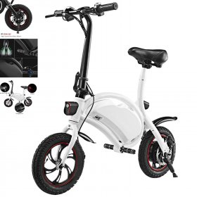 Generic 12 In. 350W Motor Electric bike Folding Electric Commuter Bicycle Electric Ebike Scooter with 15 Mile Range, 36V 6AH Lithium Battery & Dual-Disc Brakes, LED Light