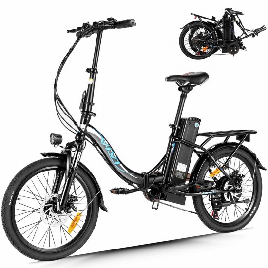 VIVI 350W 10.4AH Electric Bike Foldable Electric Bicycle,20\" Ebike Electric City Cruiser Bike with Suspension Fork,7-Speed, Throttle and Pedal Assist For Adults Women