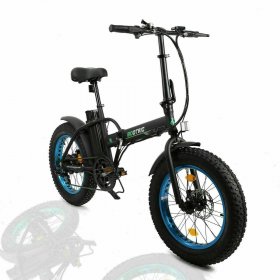 Ecortic Electric Fat Tire Bicycle Folding Bike 12Ah 36V 500W Lithium Battery Beach Snow Mountain 20 In. E Bike Moped (Black & Blue)