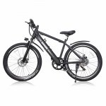 Nakto ranger 26" Electric Bike,Bicycle with 6 speed gear 50Nm/350W Powerful Motor 36V/10A Battery Power Ride In Snow, Ice, Rain, Beach and Terrain - Black