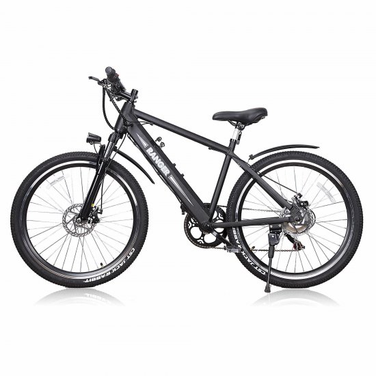 Nakto ranger 26\" Electric Bike,Bicycle with 6 speed gear 50Nm/350W Powerful Motor 36V/10A Battery Power Ride In Snow, Ice, Rain, Beach and Terrain - Black