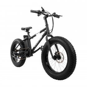 Swagtron EB6 Electric Bike Black 350W Motor Power Assist 4" Tires 20" Wheels Removable 36V Battery Dual Disc Brakes 7-Speed Shimano SIS Shifting EBike For Trail Riding