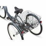 Schwinn Meridian Adult Tricycle, 26-inch wheels, rear storage basket, Silver