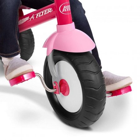 Radio Flyer, Deluxe Steer & Stroll Trike, Parent Push Handle, Pink