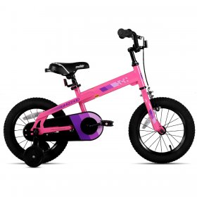 JOYSTAR 14 Inch Kids Bike with Training Wheels for Ages 3 4 5 Years Old Boys and Girls, Toddler Bike with Handbrake for Early Rider, Pink