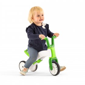 Chillafish Bunzi gradual balance bike and tricycle, 2-in-1 ride on toy for 1-3 years old, combines toddler tricycle and adjustable lightweight balance bike in one, silent non-marking wheels, lime