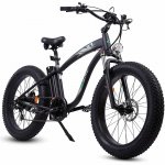 26 Inch Fat Tire 4 Inch Electric Bike e-bike Mountain Beach Snow Bicycle w/ Shimano 7 Speeds Black Removable Lithium Battery 750W 48V 13Ah Lithium battery Pedal Assist
