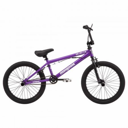 Mongoose Brawler BMX Freestyle Bike, 20" wheels, purple