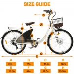 ECOTRIC Electric Bike EBike 26" 36V 10AH Bicycle Li-ion Battery City Moped 500W Women Girls USB Port Bike Shimaro Motor Throttle & Pedal Assist With Basket and rear rack For Adults