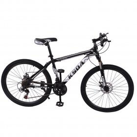 Abcnature 26" Men's Mountain Bike Adult Road Offroad City Bike 21-Speed Aluminum Full Suspension Bicycle Black