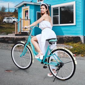 Hotwon 26-Inch Womens Comfort Bikes Beach Cruiser Bike Single Speed Bicycle Comfortable