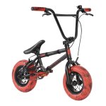 Invert Supreme Mini BMX Bike Black & Red Marble 10" Wheels, Suitable For Kids Aged 8+