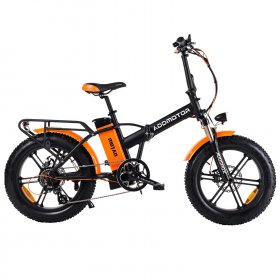 Adddmotor Folding Electric Bikes for Adults, 750W 48V 16Ah Battery, Beach City Commuter Snow Bicycle Ebike, Orange