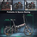 VIVI 20'' Folding Electric Bike, 350W Urban Electric Commuter Bike, 288WH Aluminum Alloy Lightweight Electric Bicycle, Ebike Built-in 36V 8Ah Removable Lithium-Ion Battery, Electric Bikes for Adults