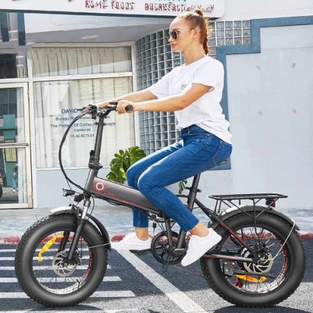 500W Electric Bike, 20'' X 4.0'' Fat Tire Electric Bike Folding Electric Bicycle Features 36V 12.5Ah Built-in Battery, LCD Display and 6 Speed Gear, 23MPH Snow/Beach Ebike for Adult