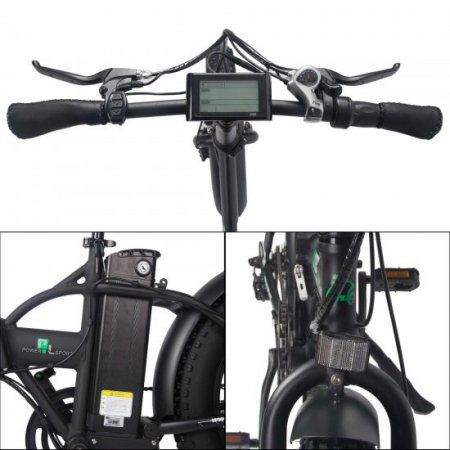 Ecotric Folding All Terrain 20 In. 48V 500W Electric Bike Fat Tire City E Bike 7 Speeds