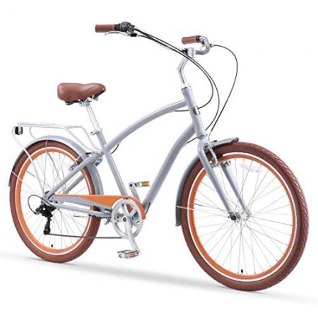 sixthreezero Everyone Men's 26 In. 7-Speed New Sport Hybrid Cruiser Bicycle, Ash Amber