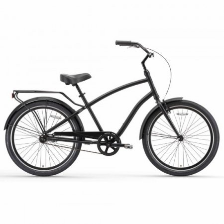 sixthreezero EVRYjourney Men's 26" Single Speed Sport Hybrid Cruiser Bicycle, Matte Black