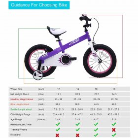 RoyalBaby Honey Lilac 16 inch Kids Bike with Kickstand and Training Wheels
