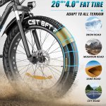 VIVI 26" 4.0 Fat Tire Electric Bike, 500W Adults E Bike, 48V 12.5Ah Removable Li-Ion Battery,Professional 7-Speed, Electric Mountain Bicycle/Beach Bike/Snow Bike