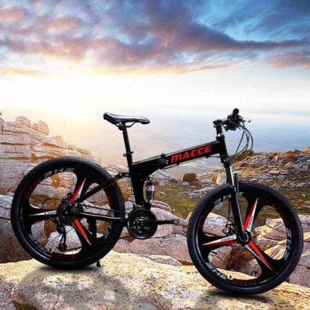 Abcnature 26In Folding Mountain Bike Shimanos 21 Speed Bicycle Full Suspension Mtb Bikes