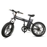 Nakto Folding Mini Cruiser Fat Tire Folding Electric Bike for Adult 20 Inch 350W Brushless Gear Motor 48V 10Ah Lithium Battery 20*4.0 Inch Fat Tire-Black