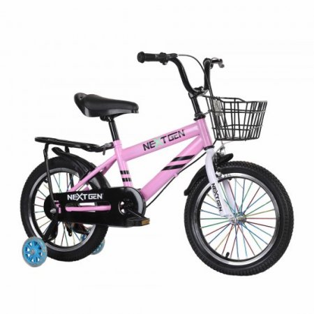 NextGen 16 In. Children's Bike - Basket, Adjustable Padded Seat and Full-Color Graphics, Pink (Girls)