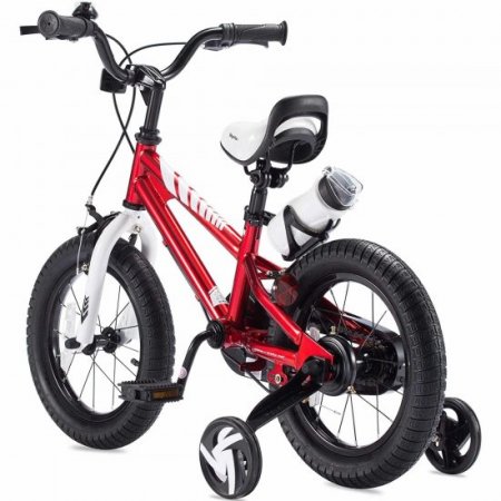 Royalbaby Boys Girls Kids Bike 12 In BMX Freestyle Red 2 Hand Brakes Bicycles with Training Wheels Child Bicycle