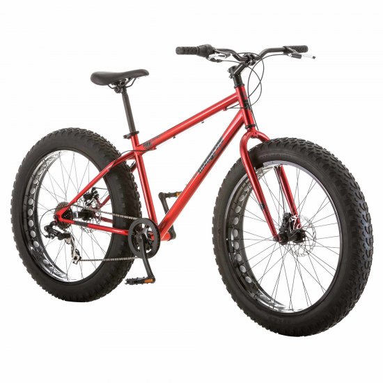 Mongoose Hitch All-Terrain Fat Tire Bike, 26-inch wheels, Men\'s Style, Red