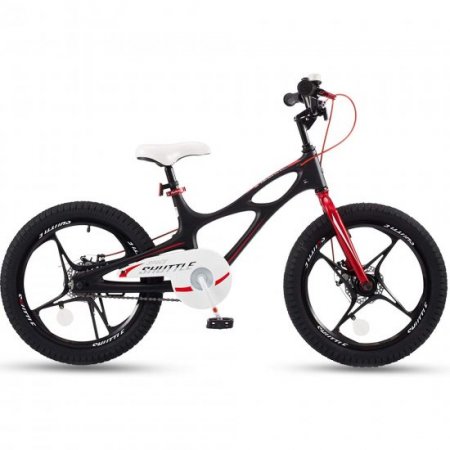 RoyalBaby Kids Bike Boys Girls Space Shuttle Black 18 Inch Magnesium 2 Hand Disc Brakes Kickstand