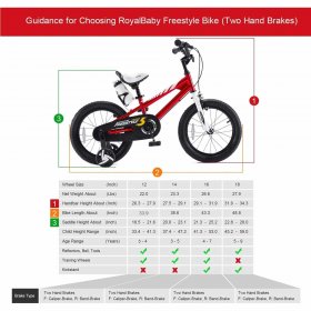 Royalbaby Boys Girls Kids Bike 18In BMX Freestyle Red 2 Hand Brakes Bicycles with Kickstand Child Bicycle