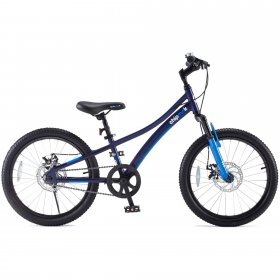 Royalbaby Boys Girls Kids Bike Explorer 20 In. Bicycle Front Suspension Aluminum Child's Cycle with Disc Brakes, Blue
