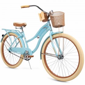 Huffy, Nel Lusso Classic Cruiser Bike with Perfect Fit Frame, Women's, Blue, 26"