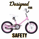 Mobo First Bike For Kids, 14-inch Bicycle With Training Wheels for Girls, Pink