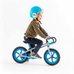 Chillafish Fixie 12-inch racing-style balance bike, with footbrake and puncture-proof RubberSkin tires, adjustable seat and dropbar, for kids 2-5 years, blue