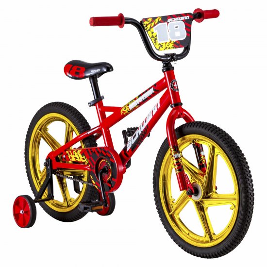 Schwinn Mototrax Boy\'s Sidewalk Bike, 18-inch mag wheels, ages 5 - 7, Red