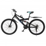 Abcnature 26" Men's Mountain Bike 21-Speed Road Bike for Women Carbon Steel Full Suspension Bicycle MTB Bike Black