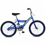 TRACER Logan 20 BMX Kids Bike Boys Freestyle Bicycle with Training Wheels Kickstand Child's Road Bike Wider Hi-Ten Steel Frame Unique Pattern Design, Blue